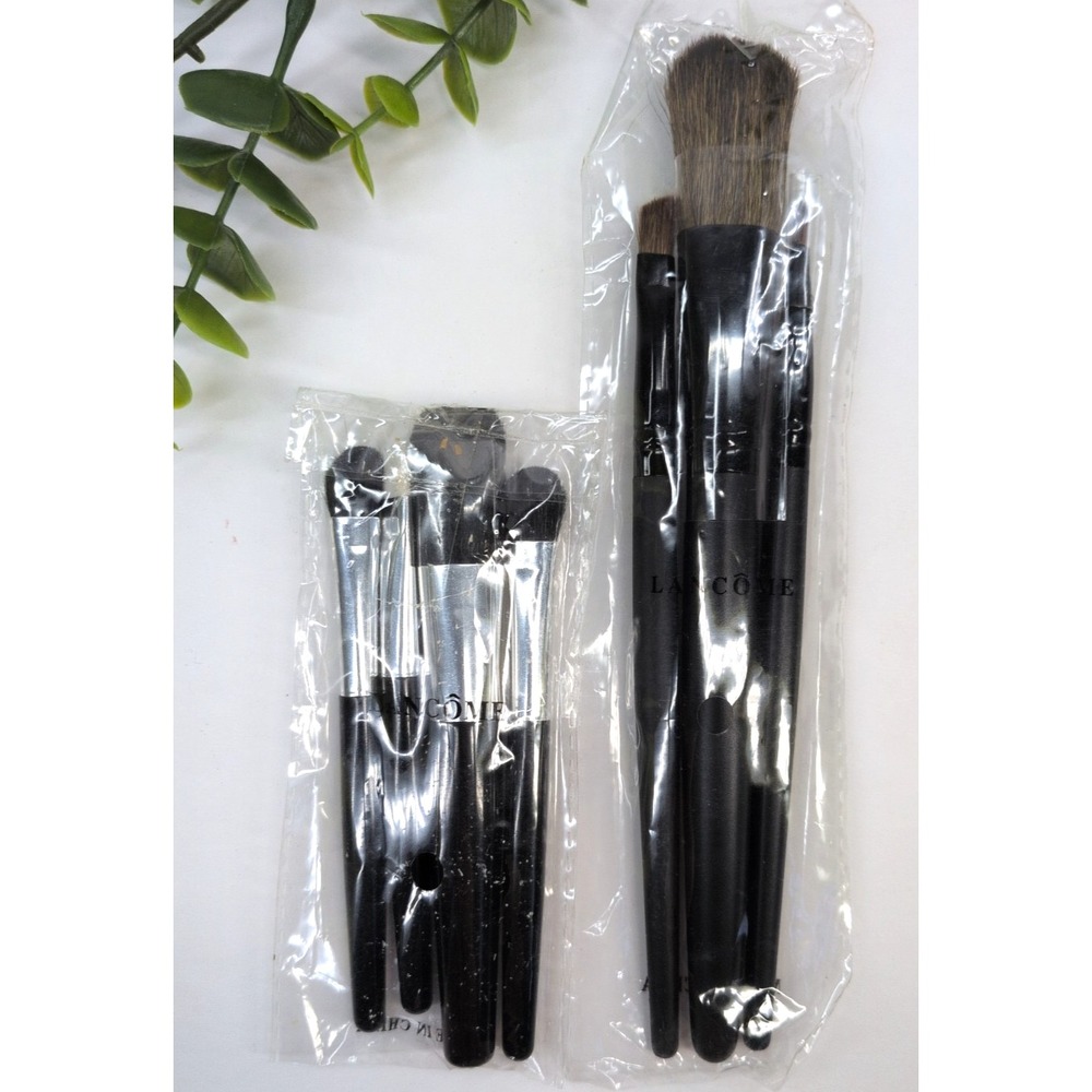 NEW LOT 7!💋Lancome Mixed Makeup Brushes Brush Black Handle Full & Travel Size
